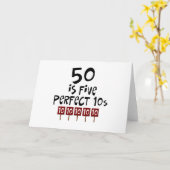 第50誕生日プレゼント、50は5完全な10sです! カード (黄色い花)