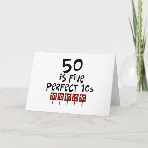 第50誕生日プレゼント、50は5完全な10sです! カード