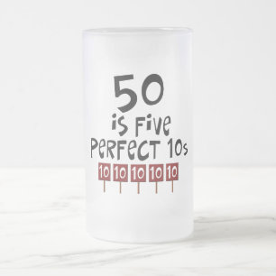 第50誕生日プレゼント、50は5完全な10sです! フロストグラスビールジョッキ