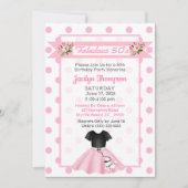 第50誕生日プードルスカート – 素晴らしい50s 招待状 (正面)