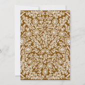 第50誕生日ホワイト&ブラウン植物学フローラ 招待状 (裏面)