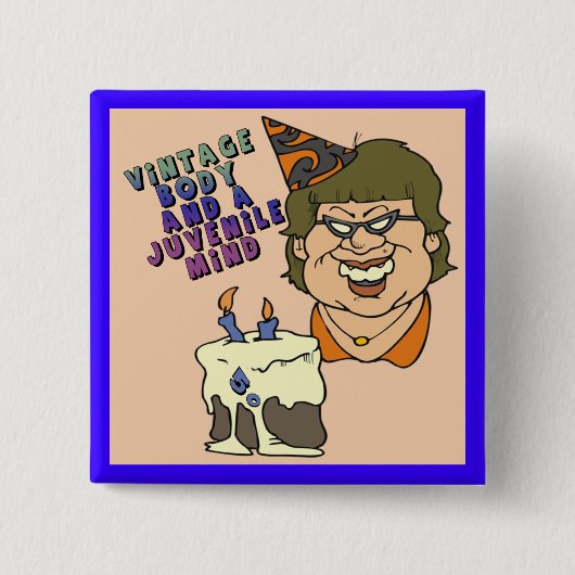 第50誕生日ボタン 缶バッジ (正面)