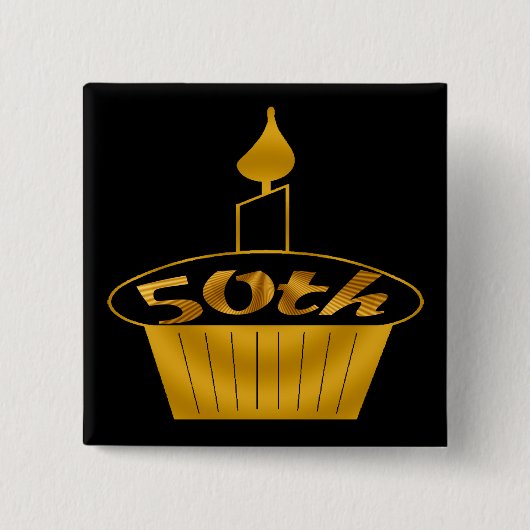 第50誕生日ボタン 缶バッジ (正面)