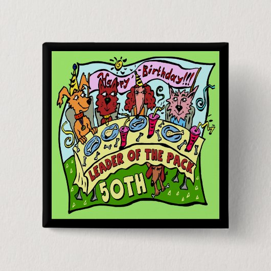 第50誕生日ボタン 缶バッジ (正面)