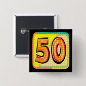 第50誕生日ボタン 缶バッジ (正面&裏面)