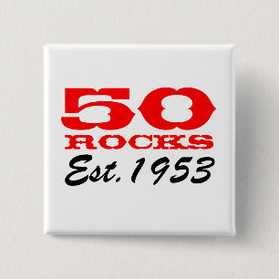 第50誕生日ボタン  50個の石! 米国東部標準時刻1953年 缶バッジ