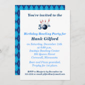 第50誕生日ボーリングパーティの招待状 招待状 (正面/裏面)