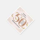 第50誕生日ミニマモダンリストフェイク金ゴールドグリッター スタンダードカクテルナプキン (角)