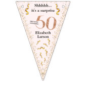 第50誕生日ミニマモダンリストフェイク金ゴールドグリッター バンティングフラッグ (第2の旗)