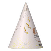 第50誕生日ミニマモダンリストフェイク金ゴールドグリッター パーティーハット (左)