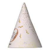 第50誕生日ミニマモダンリストフェイク金ゴールドグリッター パーティーハット (右)