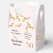 第50誕生日ミニマモダンリストフェイク金ゴールドグリッター フェイバーボックス (オープン)