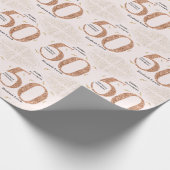 第50誕生日ミニマモダンリストフェイク金ゴールドグリッター ラッピングペーパー (角)