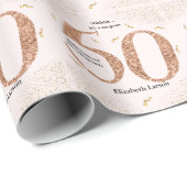 第50誕生日ミニマモダンリストフェイク金ゴールドグリッター ラッピングペーパー (ロールコーナー)