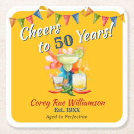 第50誕生日メキシコフェスタ応援～50年 スクエアペーパーコースター