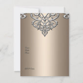 第50誕生日メタルシルバーのコーヒーオーバーレイ 招待状 (裏面)