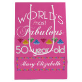 第50誕生日モストファブルジェムズラズベリーピンク ミディアムペーパーバッグ (裏面)