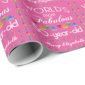 第50誕生日モストファブルジェムズラズベリーピンク ラッピングペーパー (ロールコーナー)