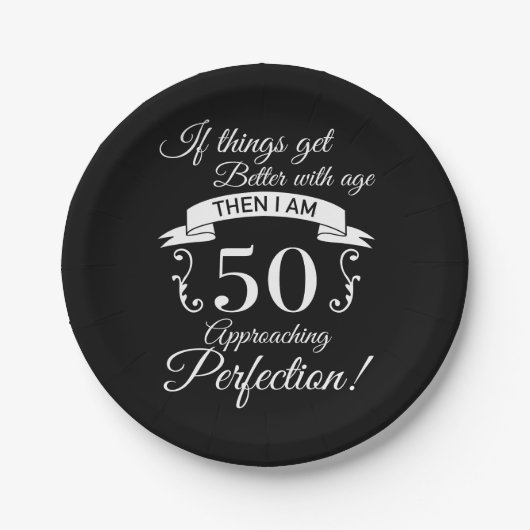 第50誕生日ユーモアが完璧に迫る ペーパープレート (正面)