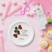 第50誕生日レッドローズ ペーパープレート (パーティー)