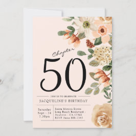 第50誕生日ヴィンテージフローラ 招待状