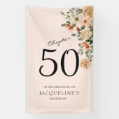 第50誕生日ヴィンテージフローラ 横断幕 (縦)