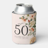 第50誕生日ヴィンテージフローラ 缶クーラー (缶正面)