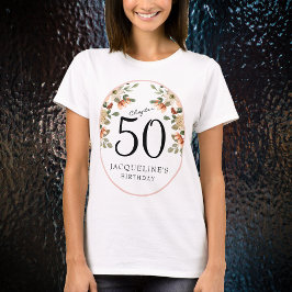 第50誕生日ヴィンテージフローラ Tシャツ