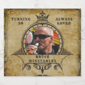 第50誕生日ヴィンテージ写真テンプレート ビールラベル (シングルラベル)