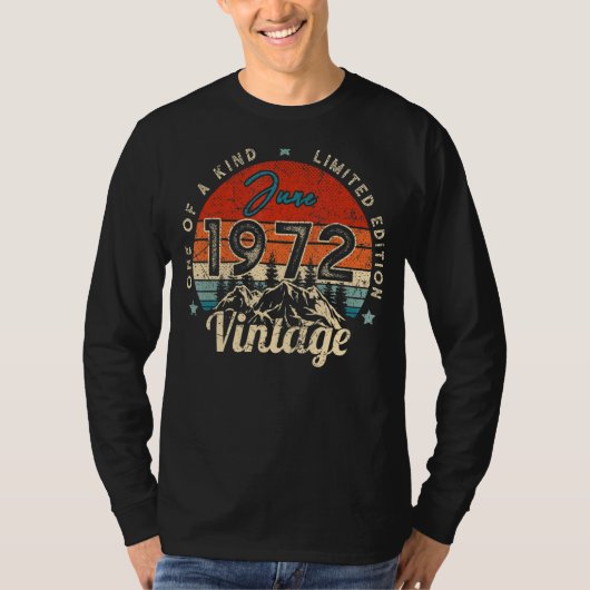 第50誕生日ヴィンテージ1972年6月1種 Tシャツ (正面)