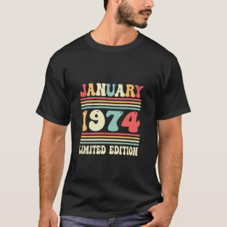 第50誕生日ヴィンテージ1974年1月Bday Decor 50 Y Tシャツ