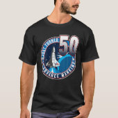 第50誕生日人類を前進させるアダルトアストローナ Tシャツ (正面)