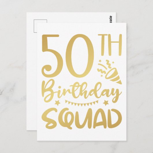 第50誕生日分隊50パーティー乗組員 ポストカード (正面/裏面)