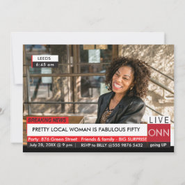 第50誕生日女子おもしろいテレビニュース 招待状