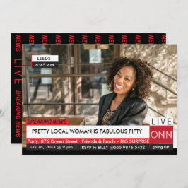 第50誕生日女子おもしろいテレビニュース 招待状