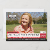 第50誕生日女子ユーモア速報TV 招待状 (正面)