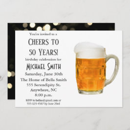第50誕生日応援から50年モダンのビール招待客 招待状