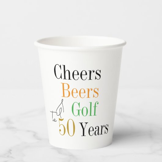 第50誕生日応援とビアーズゴルフパーティー 紙コップ (正面)