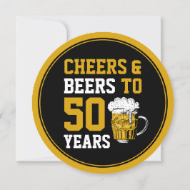 第50誕生日応援とビールから50年モダン 招待状