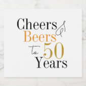 第50誕生日応援とビールパーティー ビールラベル (シングルラベル)