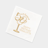 第50誕生日応援5誕生日 パーソナライズされた 箔ナプキン (左)