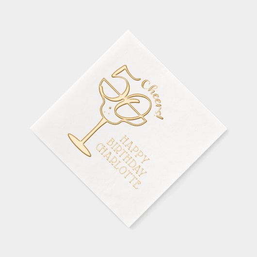 第50誕生日応援5誕生日 パーソナライズされた 箔ナプキン (右)