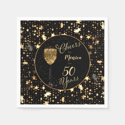 第50誕生日応援 スタンダードカクテルナプキン (正面)
