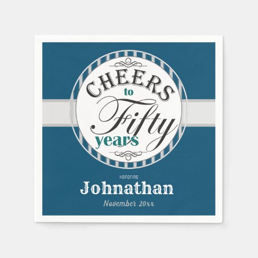 第50誕生日応援~50年 スタンダードカクテルナプキン (正面)