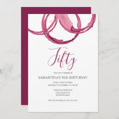 第50誕生日招待状大人ワインパーティー 招待状 (正面/裏面)