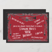 第50誕生日招待状轟音20人のスピーカー 招待状 (正面/裏面)