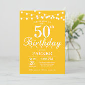 第50誕生日招待状黄 招待状 (スタンド正面)