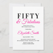 第50誕生日招待状50と素晴らしいエレガント 招待状 (正面)