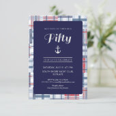 第50誕生日招待状-フィフティ、夏航海の季 招待状 (スタンド正面)