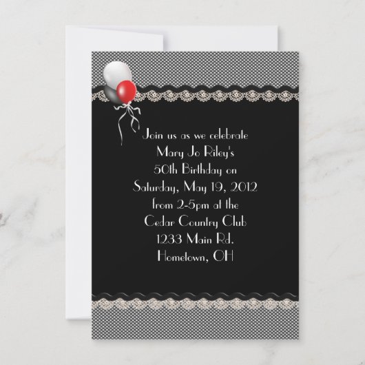 第50誕生日招待状 招待状 (裏面)